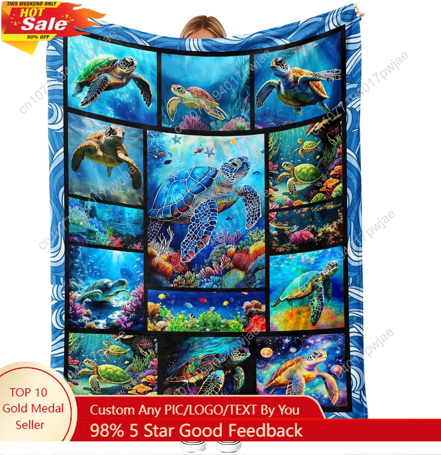 Home Textiles Throw - Фланелевое одеяло с морской черепахой, мягкое
