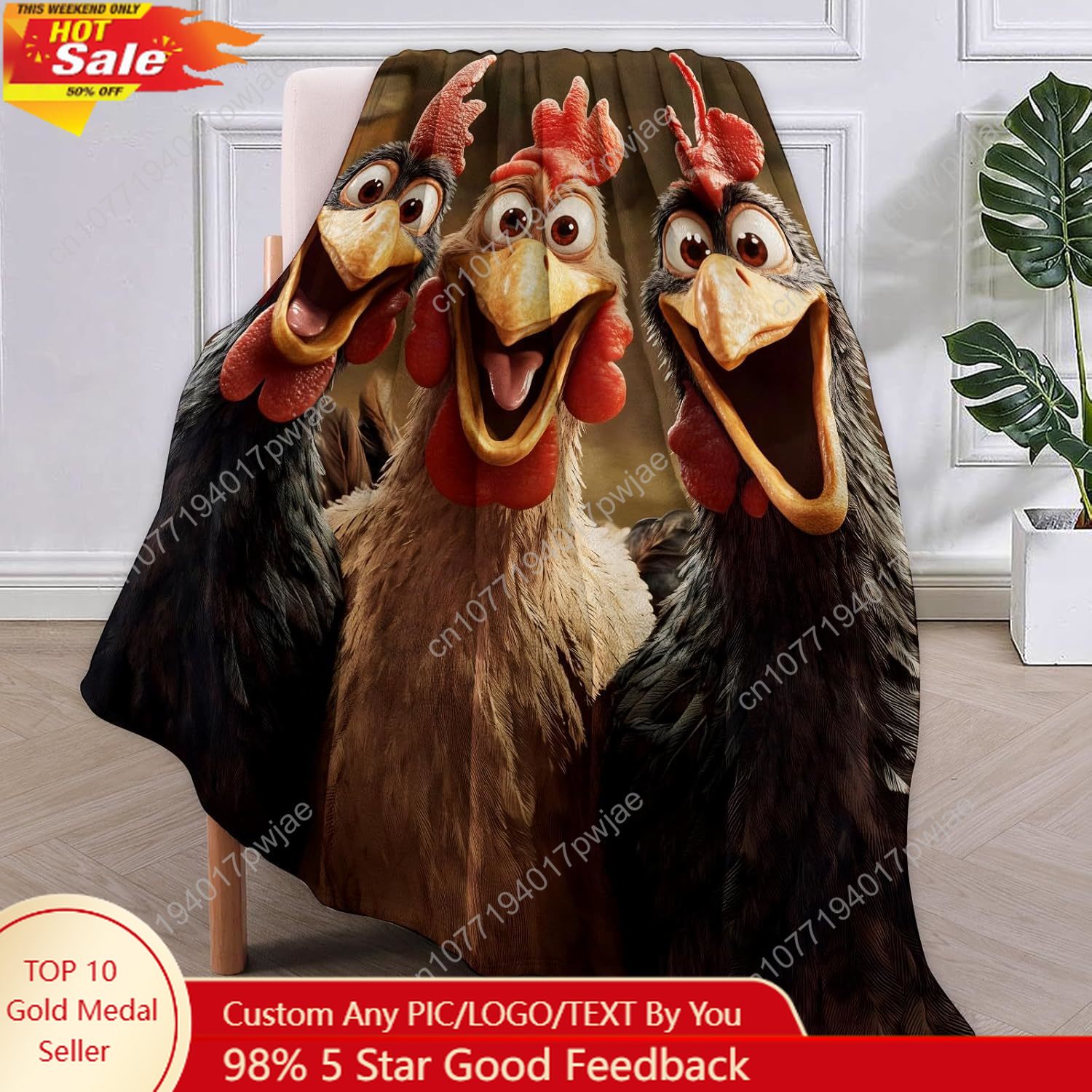 Home Textiles Throw - Одеяло с цыплятами, подарки для женщин,