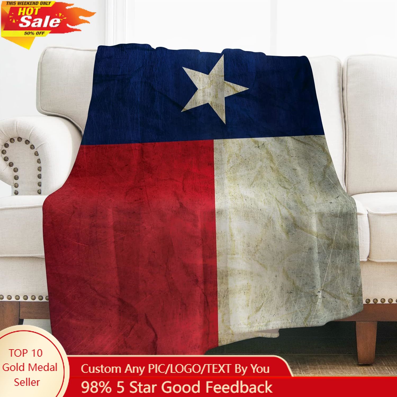 Home Textiles Throw - Одеяло с флагом Техаса Levens, подарки