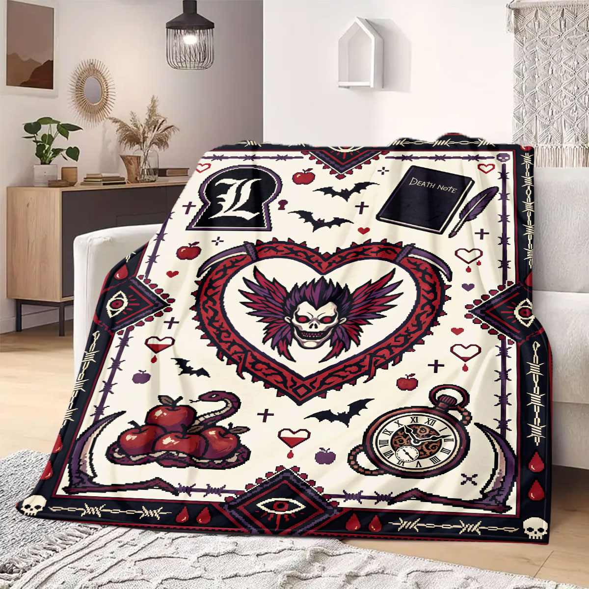 Home Textiles Notes - Фланелевое одеяло с принтом Death Note,