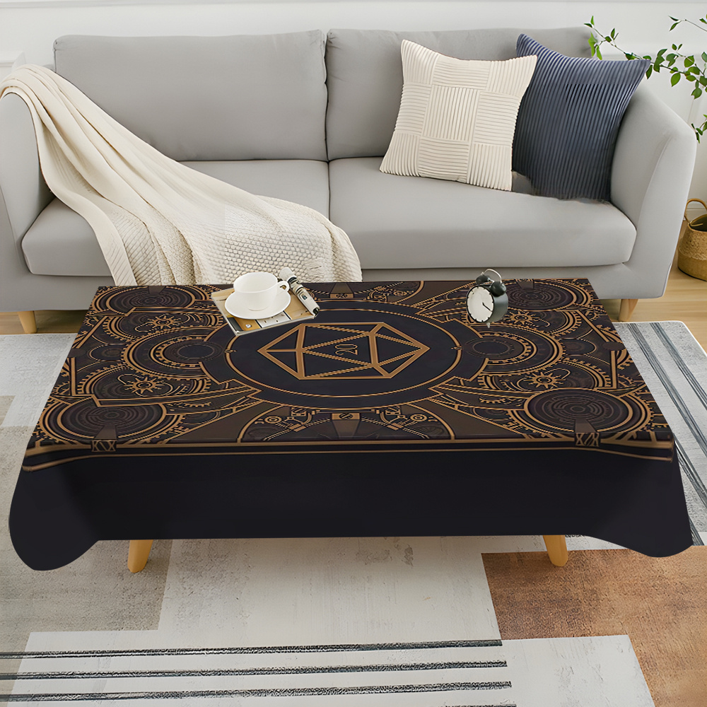 Home And Textiles - Скатерть в стиле стимпанк с черно-золотым