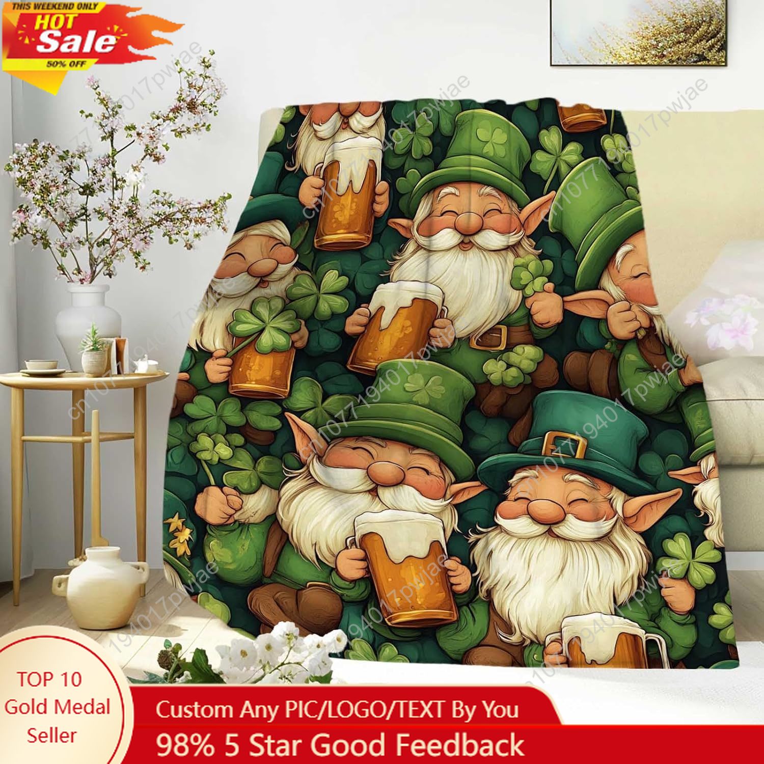 Home Textiles Throw - Одеяло в виде гнома на день