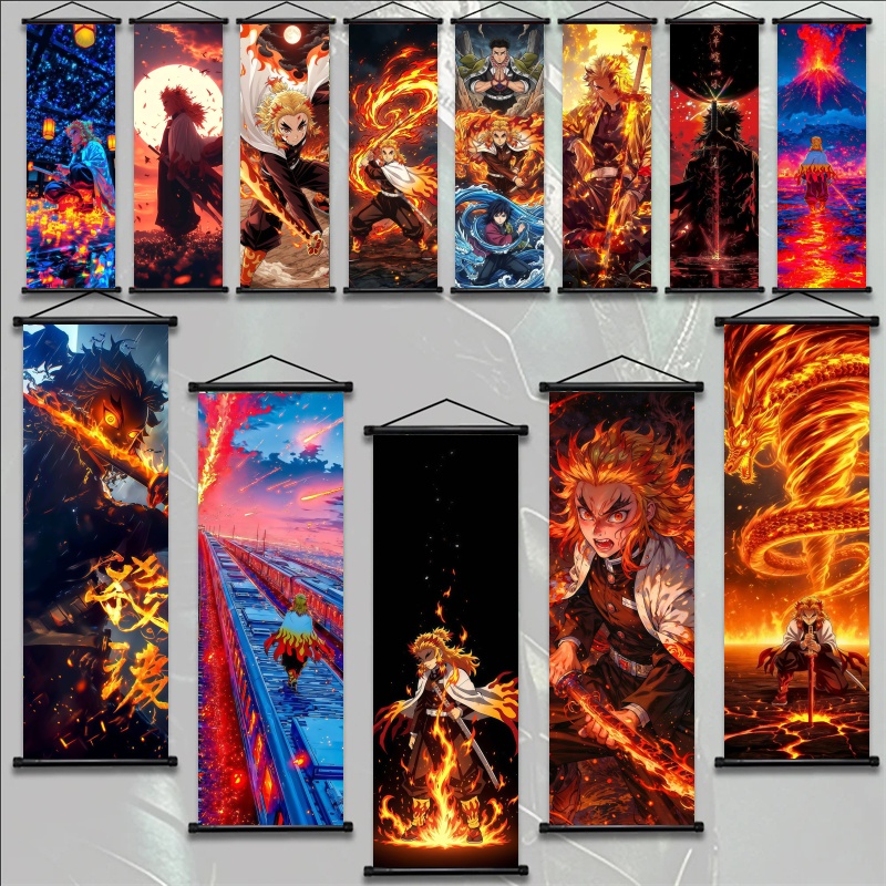 Home And Textiles - Аниме-постер Demon Slayer: Кёджуро Ренгоку, HD-печать,