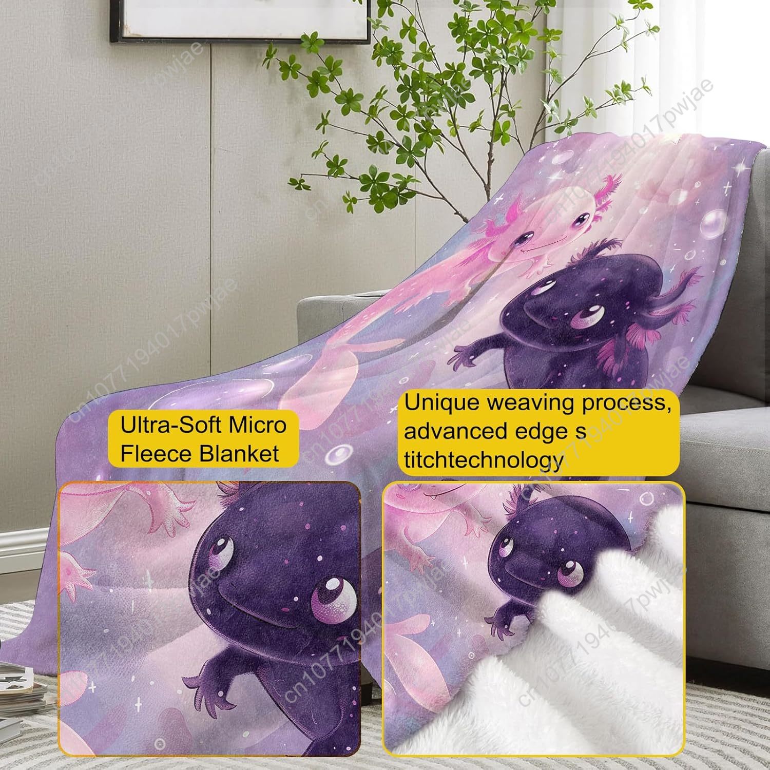 Одеяло Axolotl, милые фланелев – обзор и цена Home Textiles Throw