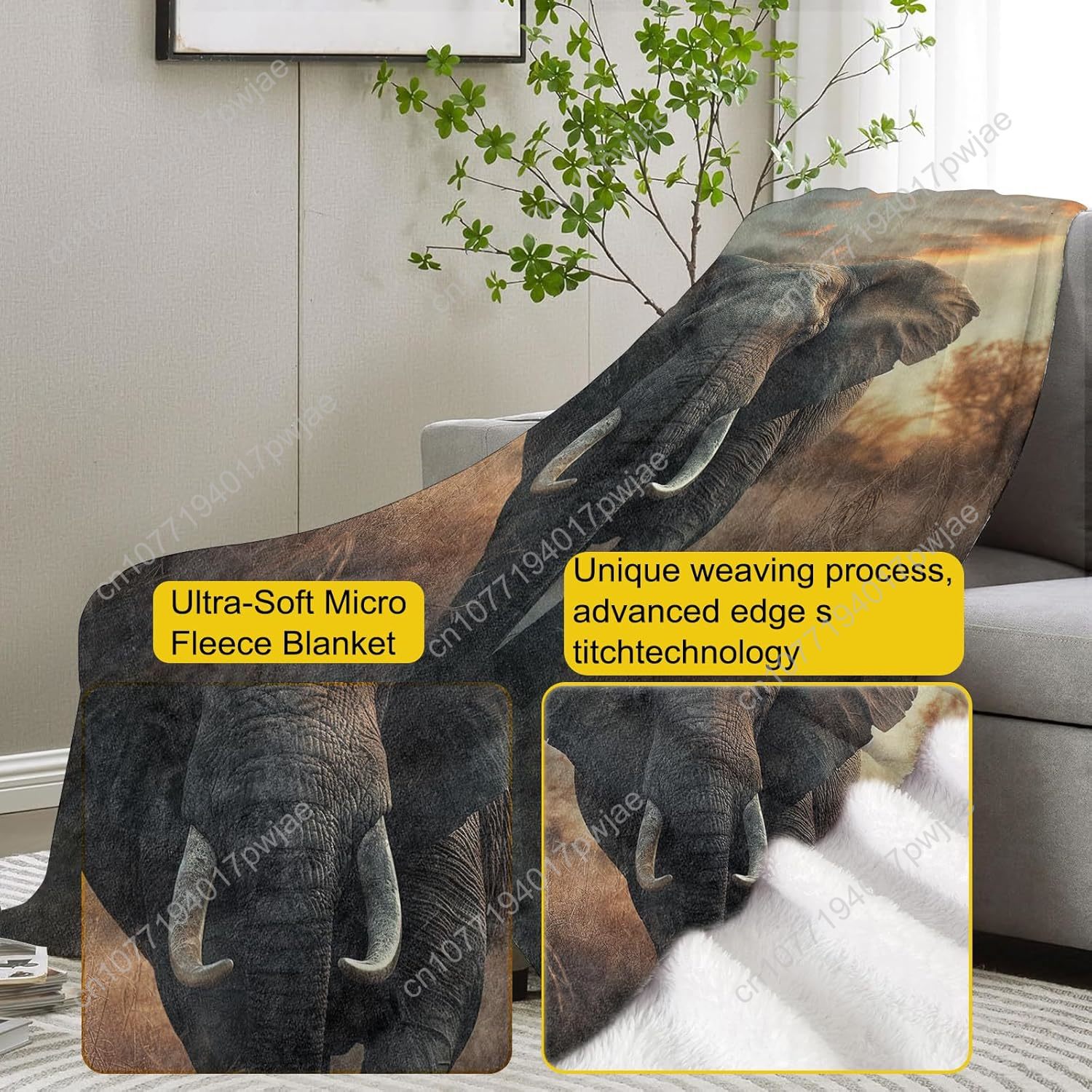 Флисовое одеяло со слоном, реа – обзор и цена Home Textiles Throw